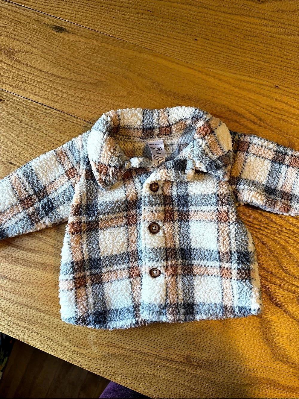 Carter's Plaid Sherpa Jacket Baby 3M
